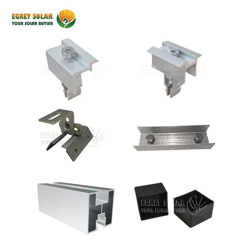 Adjustable Solar Trapezoid Metal Roof Mounting Structure