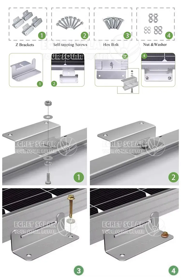 Aluminum Solar Z Mount for RV Yacht Installation