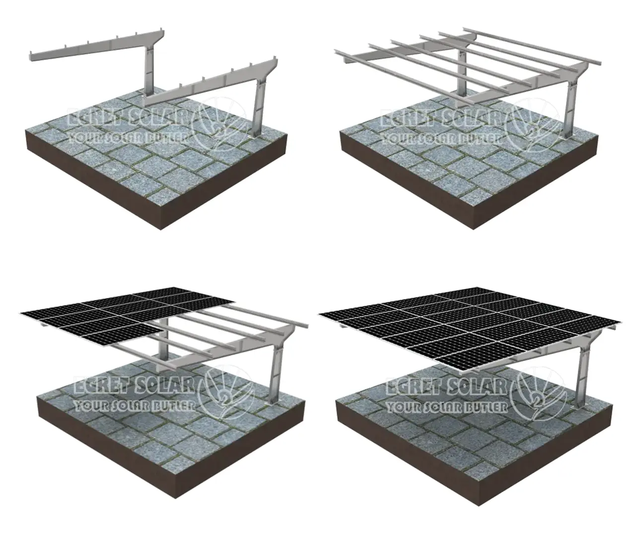 Single Post Solar Carport Mounting System