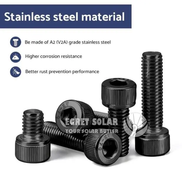 Solar Mounting Black Anodized Allen Bolt Solar Mounting Black Anodized Allen Bolt