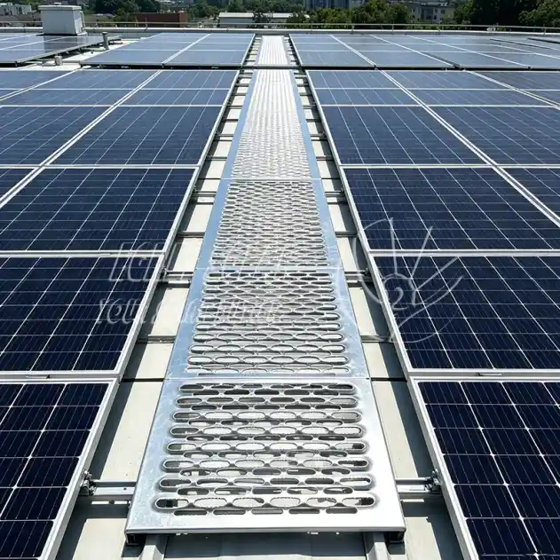 Rooftop solar crocodile walkway